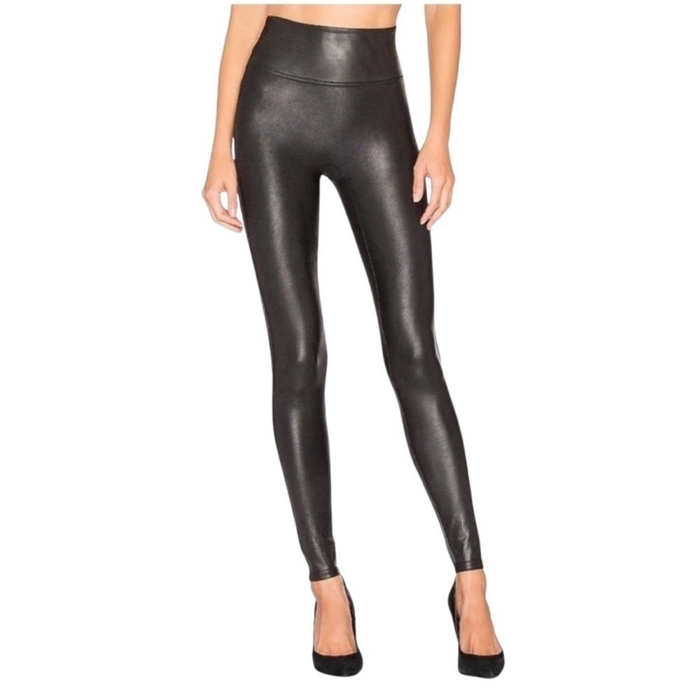 Spanx Faux Leather Leggings Size XL Black
